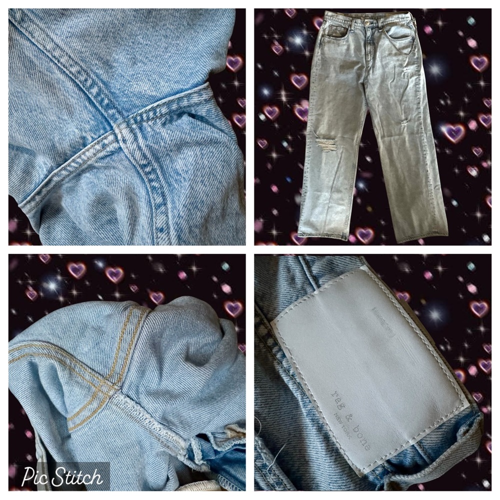 Rag And Bone Ruth Super High Rise Chain Jeans Sz 30 90s Denim Pants Grunge - Picture 14 of 16